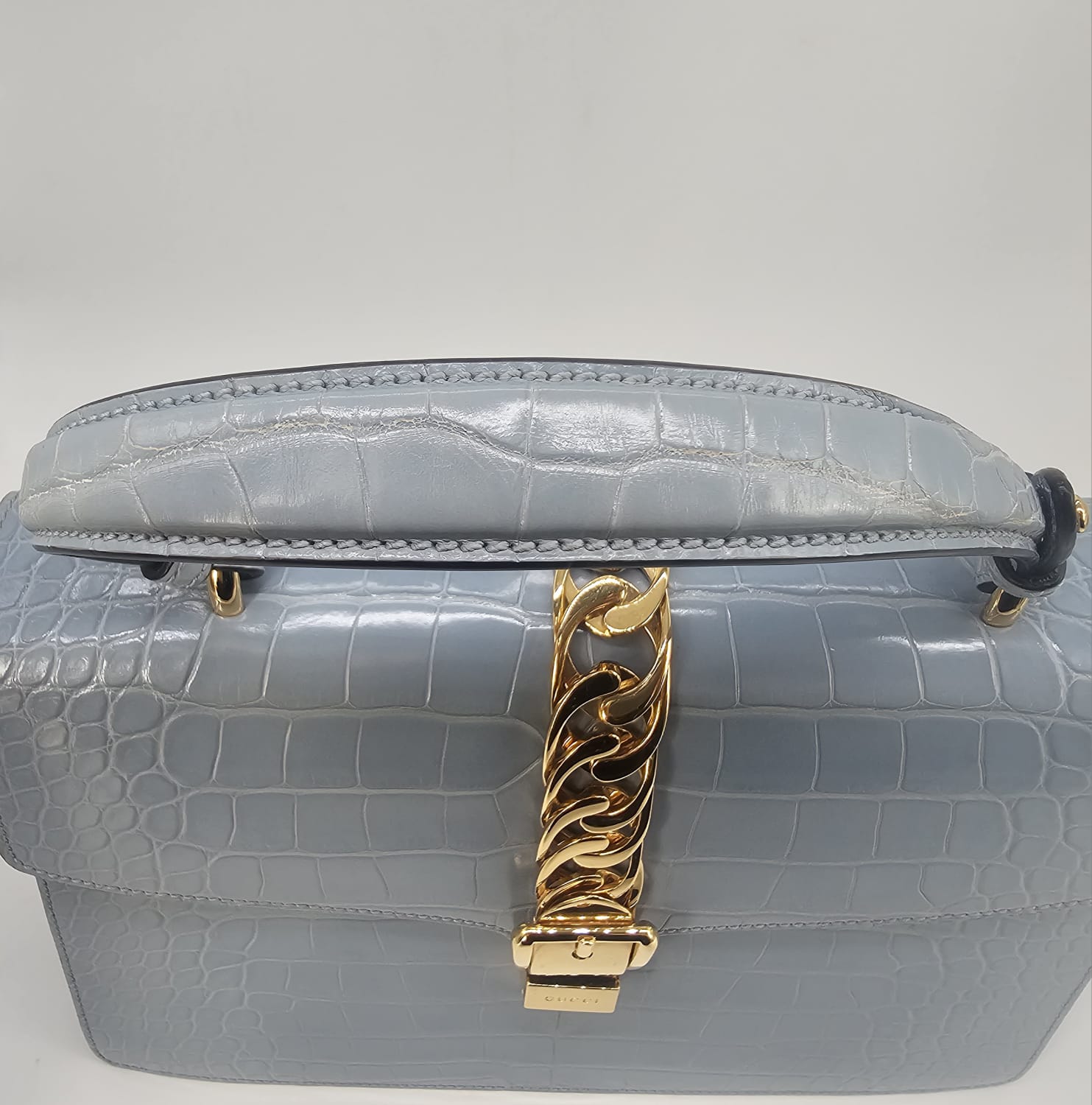 Borsa Gucci Sylvie 1969 in Alligatore