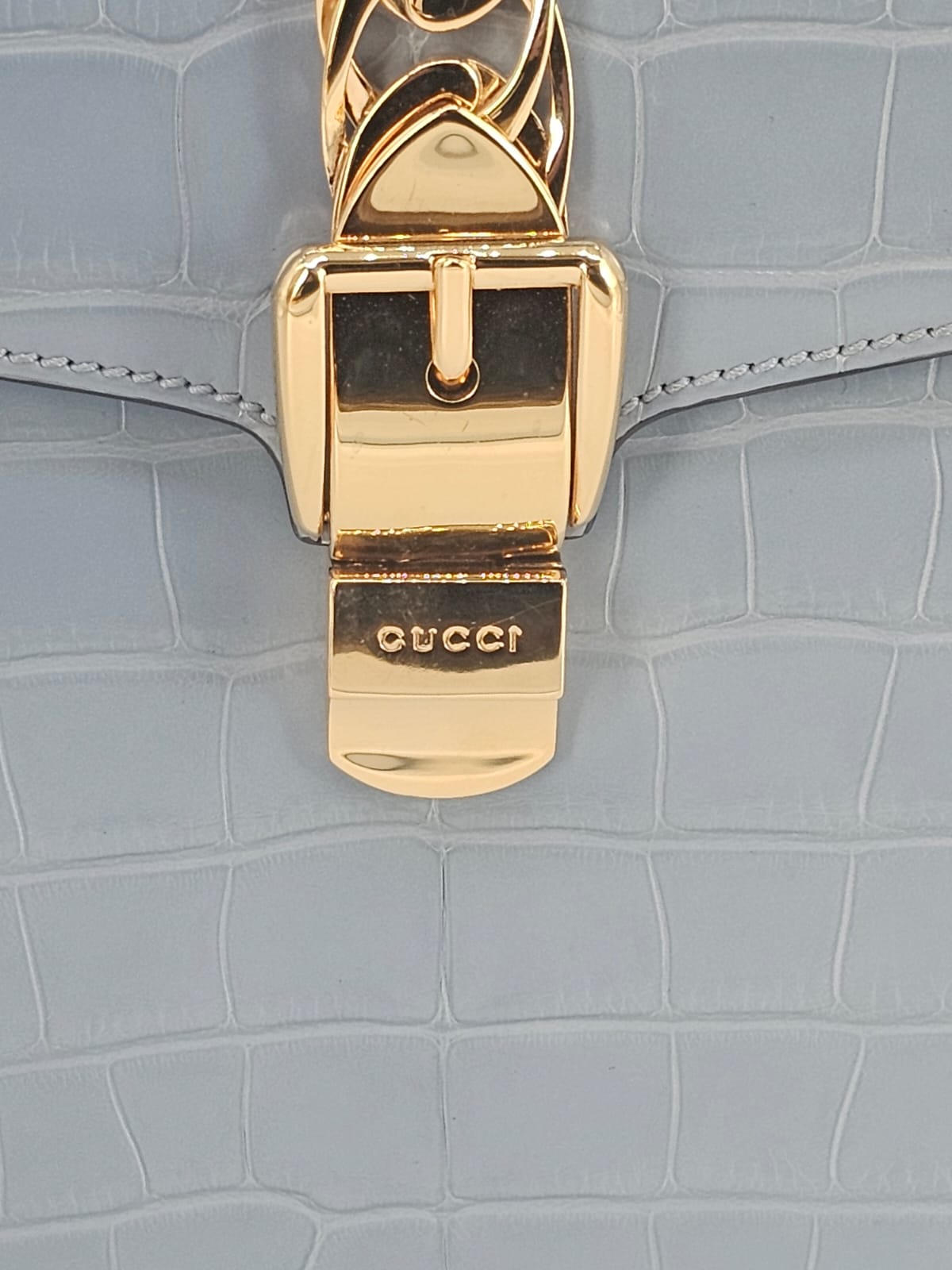 Borsa Gucci Sylvie 1969 in Alligatore