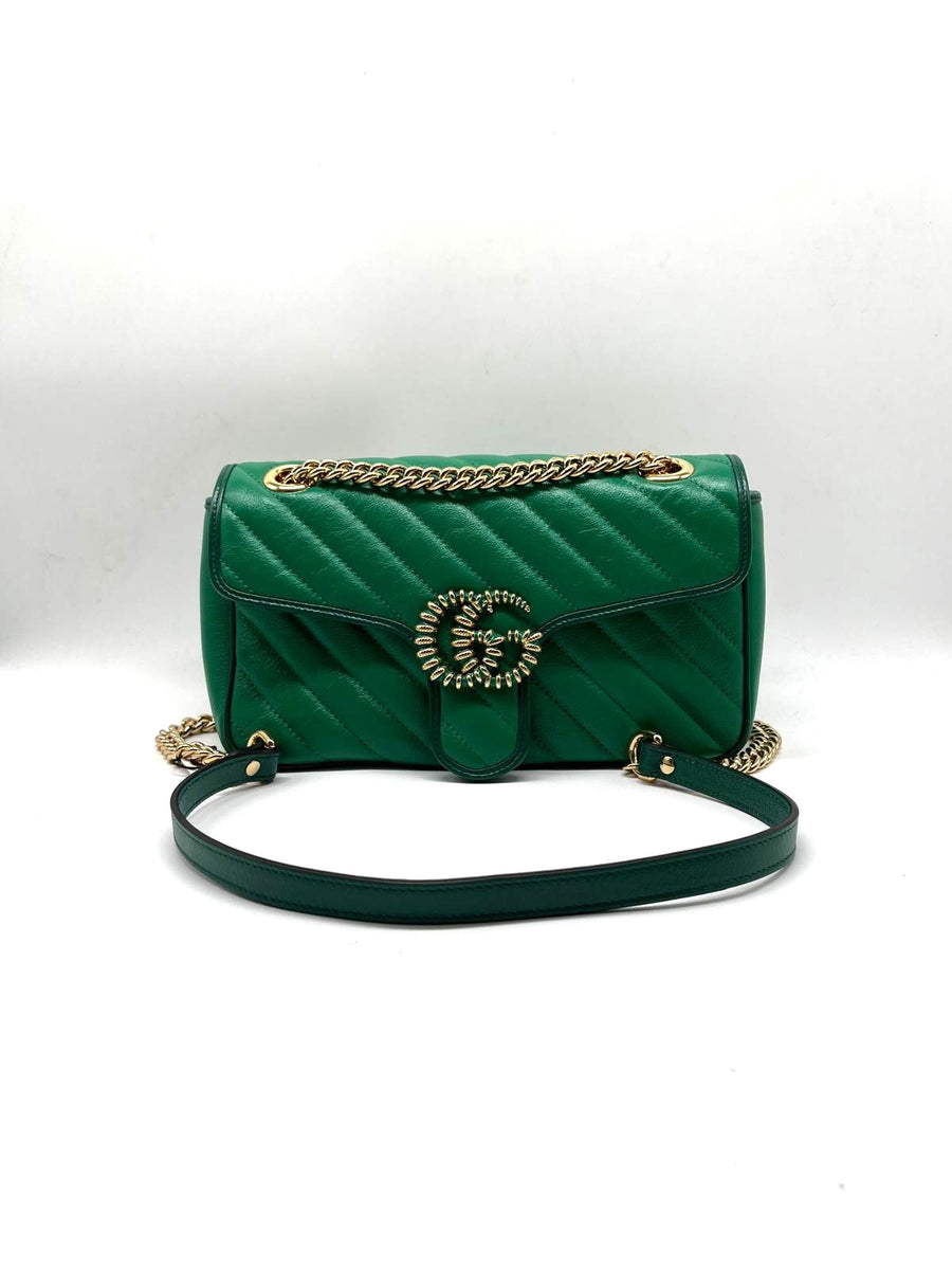 Borsa Gucci, modello Marmont con logo perlato