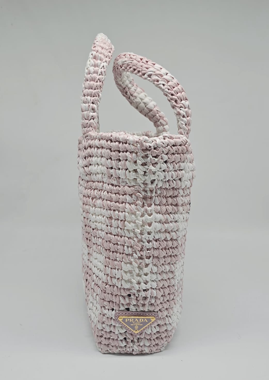 Prada Shopper effetto rafia con logo