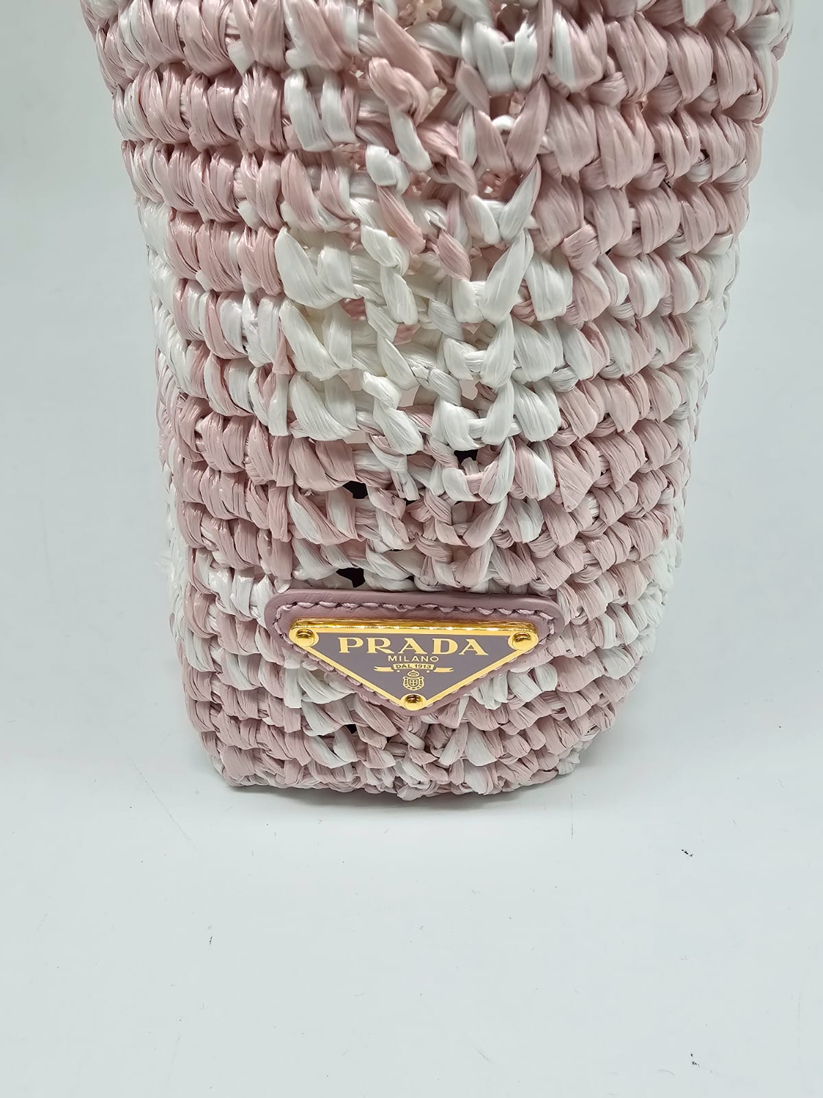 Prada Shopper effetto rafia con logo