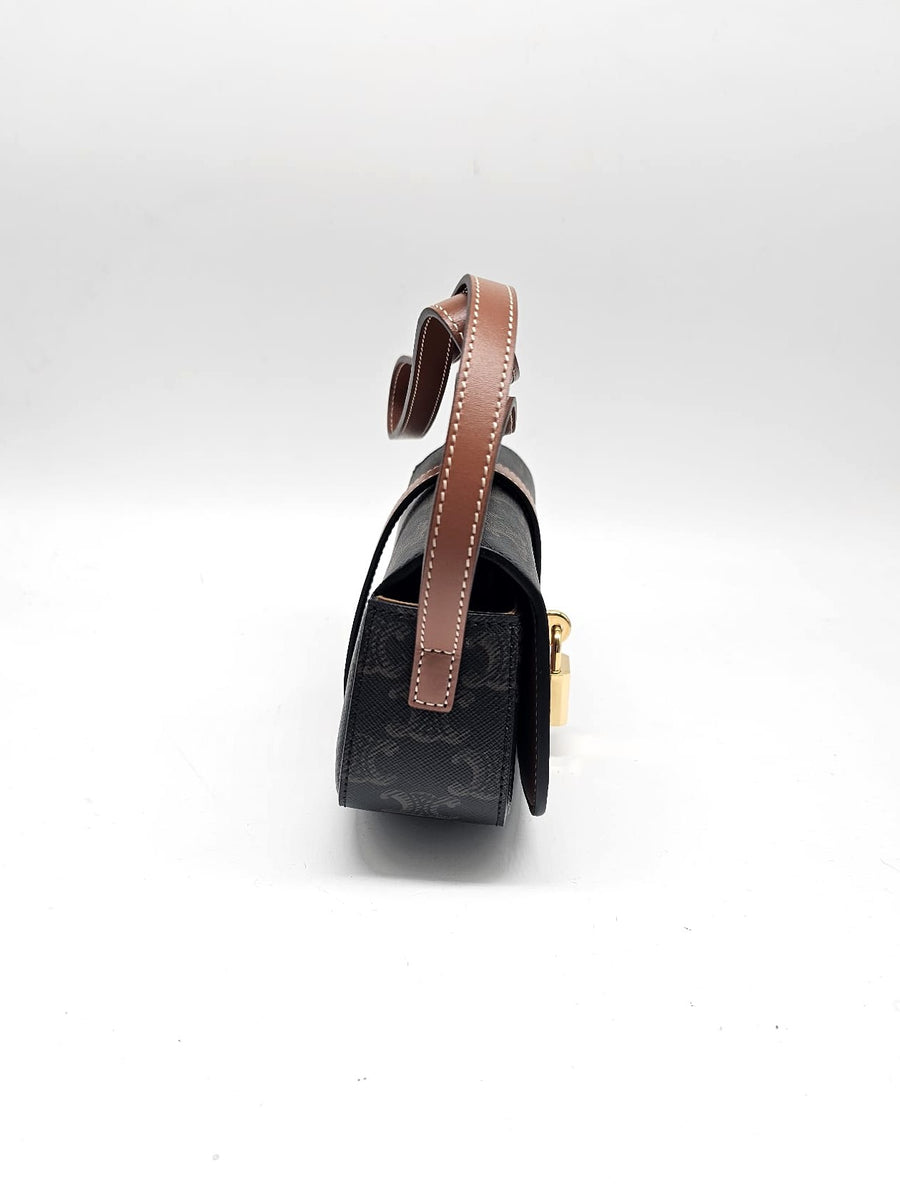 Pochette con tracolla, modello Tabou, in tela Triomphe