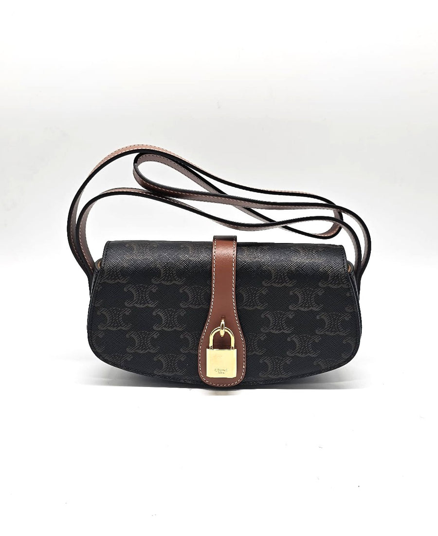 Pochette con tracolla, modello Tabou, in tela Triomphe