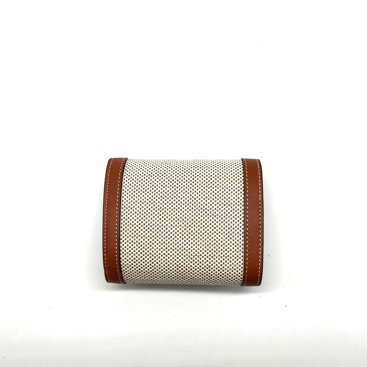 Portafoglio piccolo con patta TRIOMPHE in tessuto e pelle di vitello