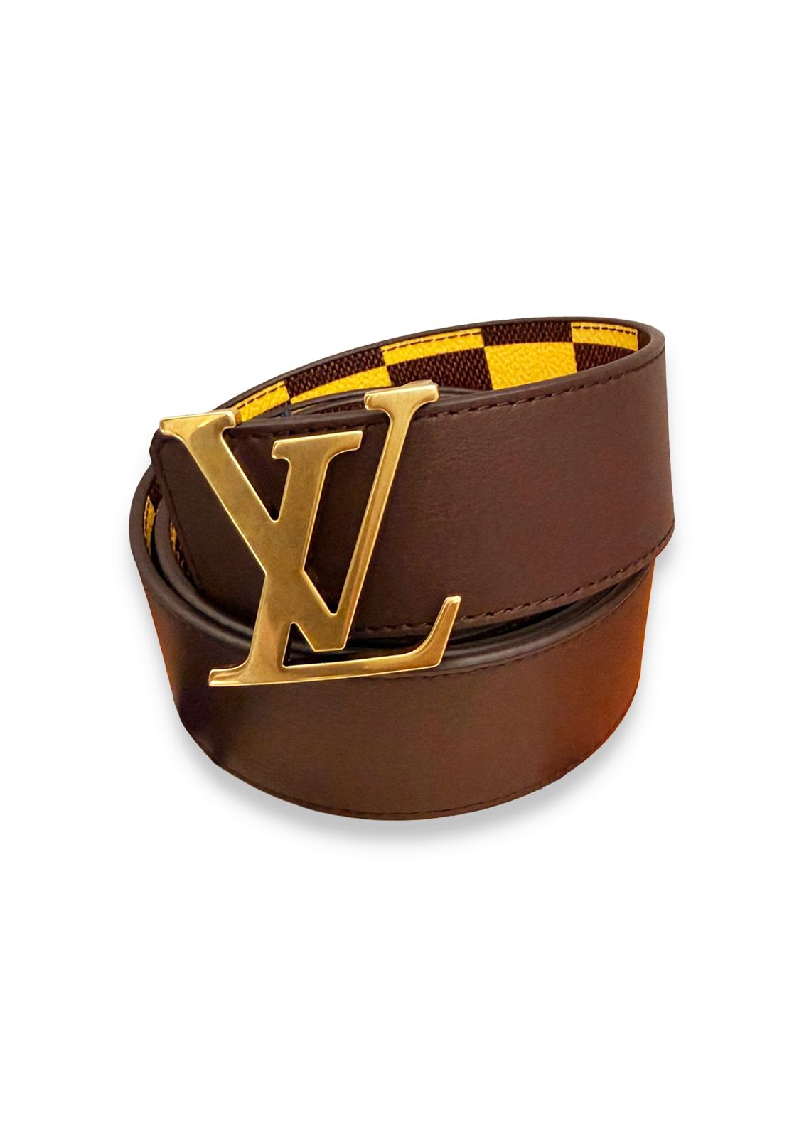 Louis Vuitton LV Initiales 40mm Cintura Reversibile Damier Pop Gialla