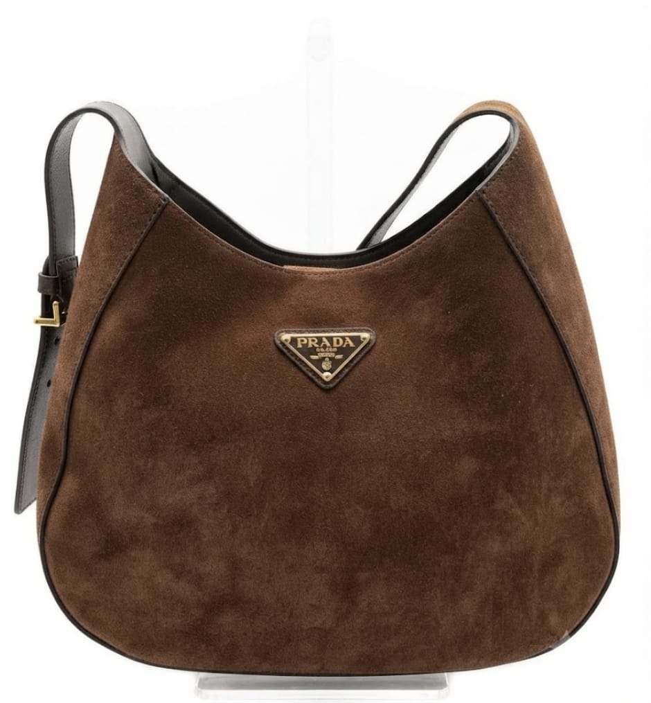 BORSA A SPALLA  PRADA IN PELLE SCAMOSCIATA